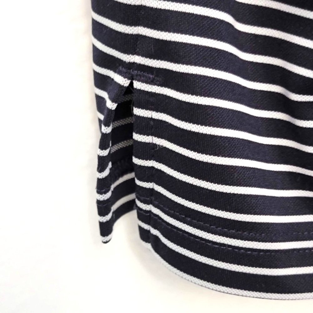 PGA Tour Midnight Blue & White Striped Short Sleeve Polo Shirt Size XL - Picture 4 of 9